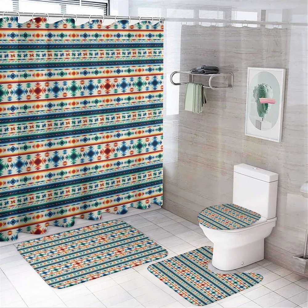 Aztec Geometry Primitive — 4-Piece Bathroom Set preview