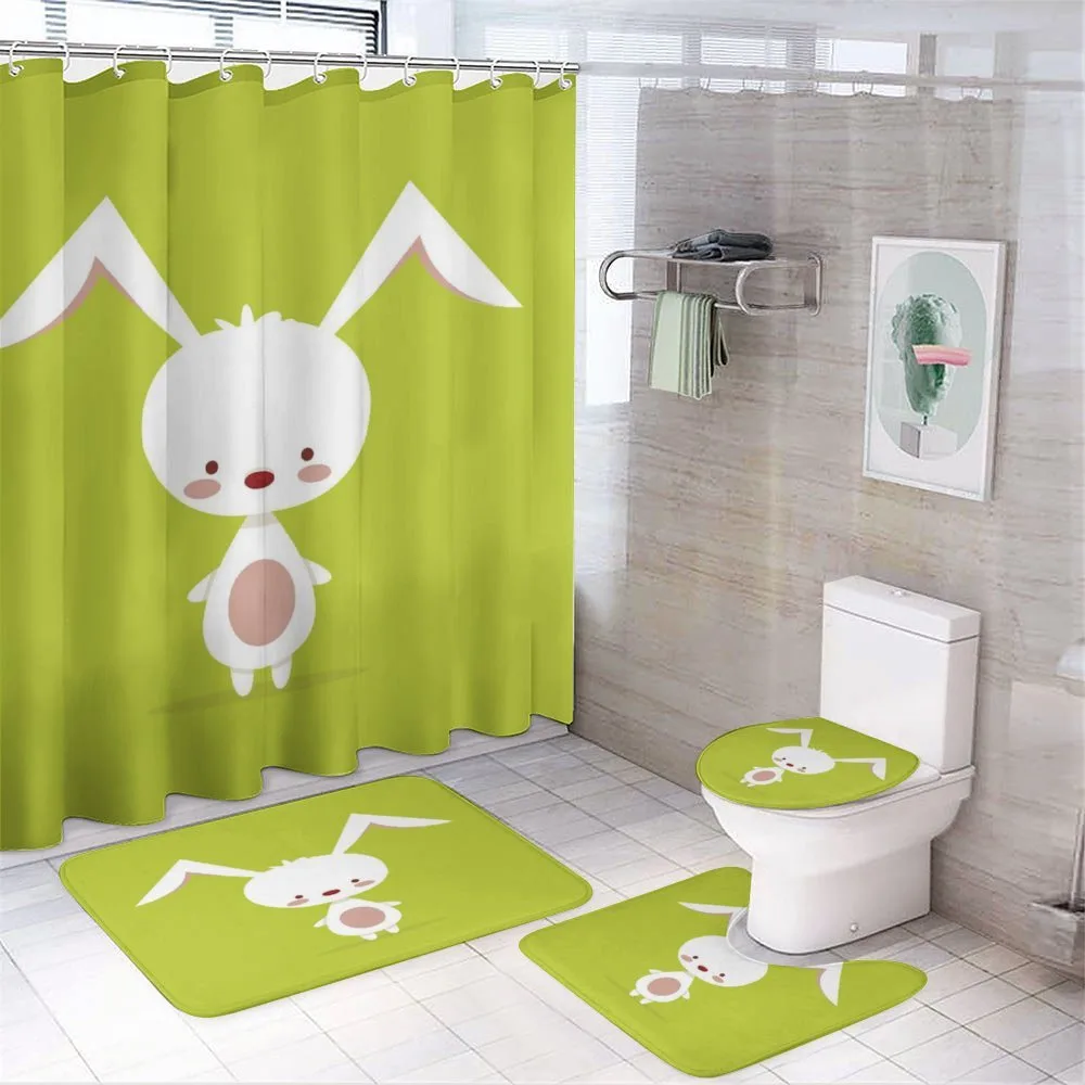 Cartoon Character on Green — 4-Piece Bathroom Set preview