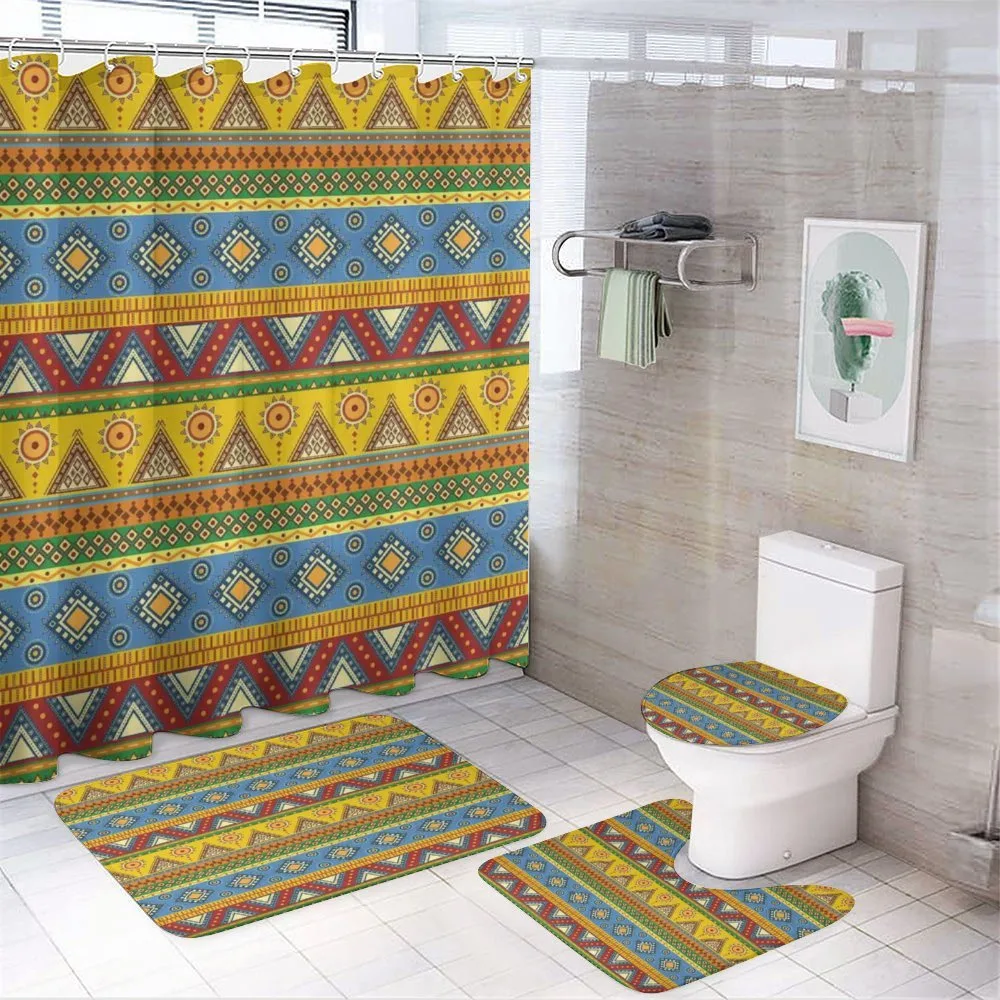 Folk Motif Mexican Sun — 4-Piece Bathroom Set preview