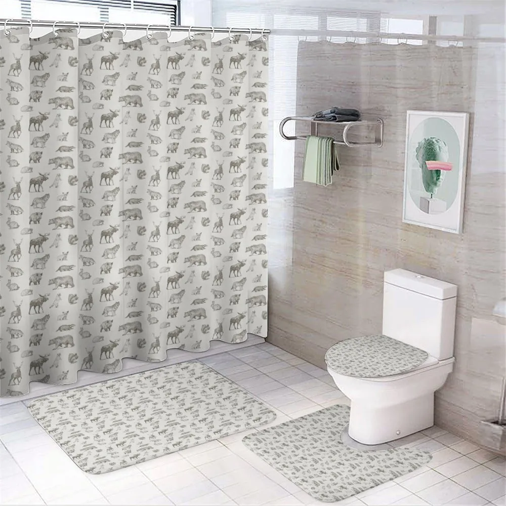 Forest Inhabitants Artwork — 4-Piece Bathroom Set preview