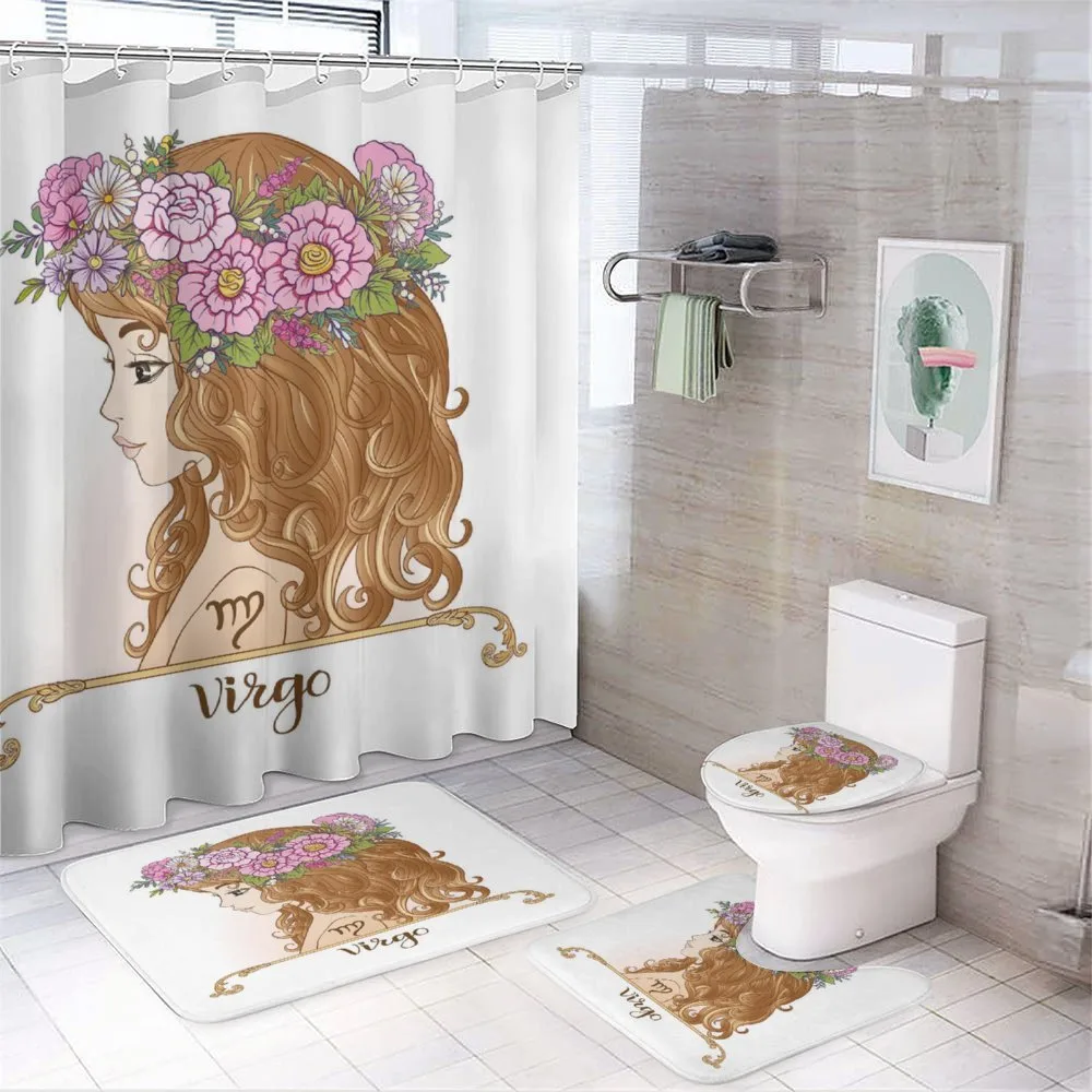 Girl with Flower Crown 4-Piece Bathroom Set product video