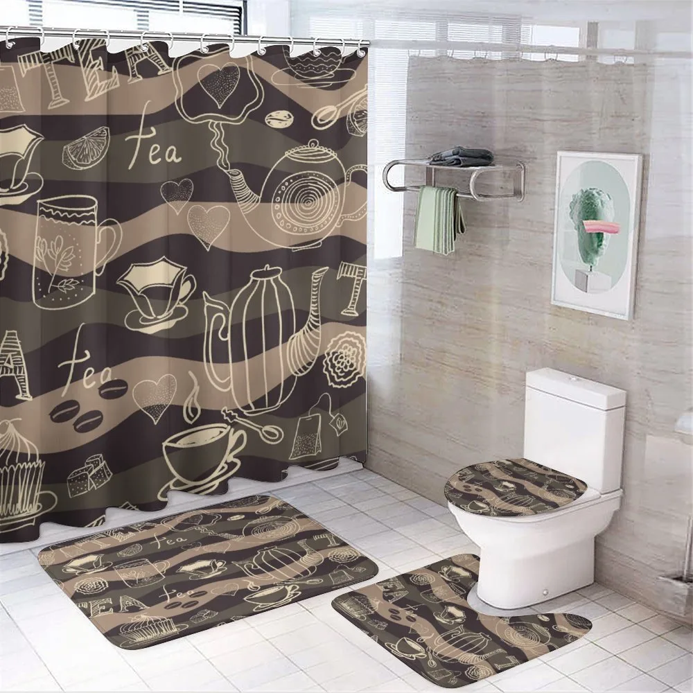Hot Pots Coffee Beans — 4-Piece Bathroom Set preview