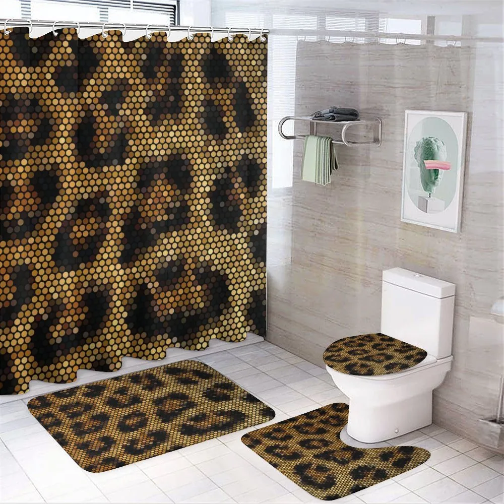 Leopard Motif Trippy — 4-Piece Bathroom Set preview