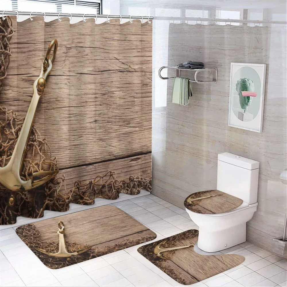 Nautical Anchor Fishing Net — 4-Piece Bathroom Set preview