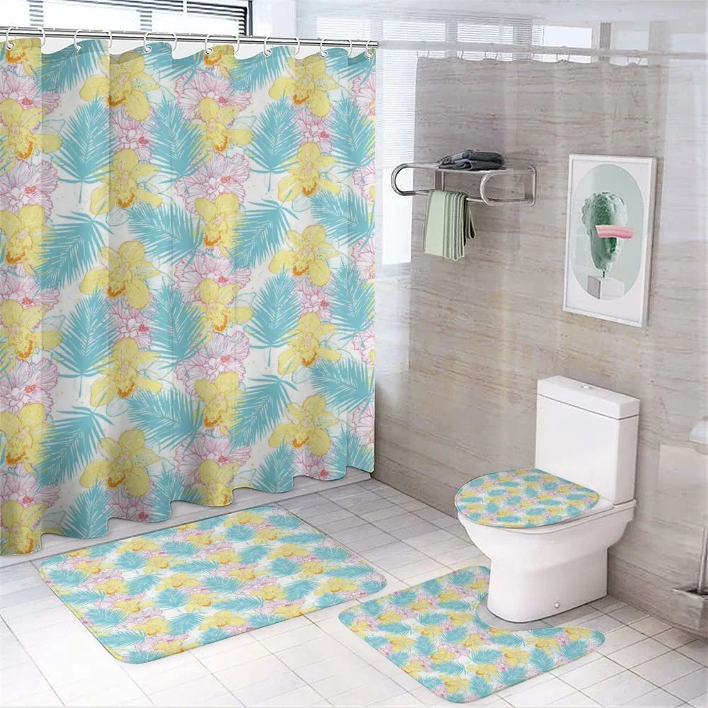Orchids with Paint Spots — 4-Piece Bathroom Set preview