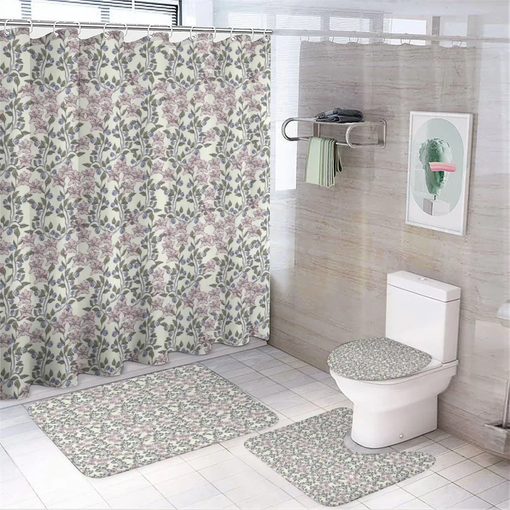 Pastel Toned Blueberries — 4-Piece Bathroom Set preview