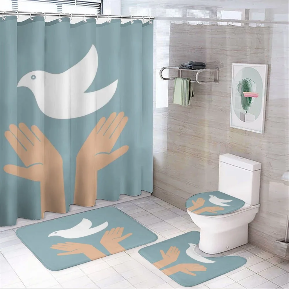 Peace Dove Flying Hands — 4-Piece Bathroom Set preview