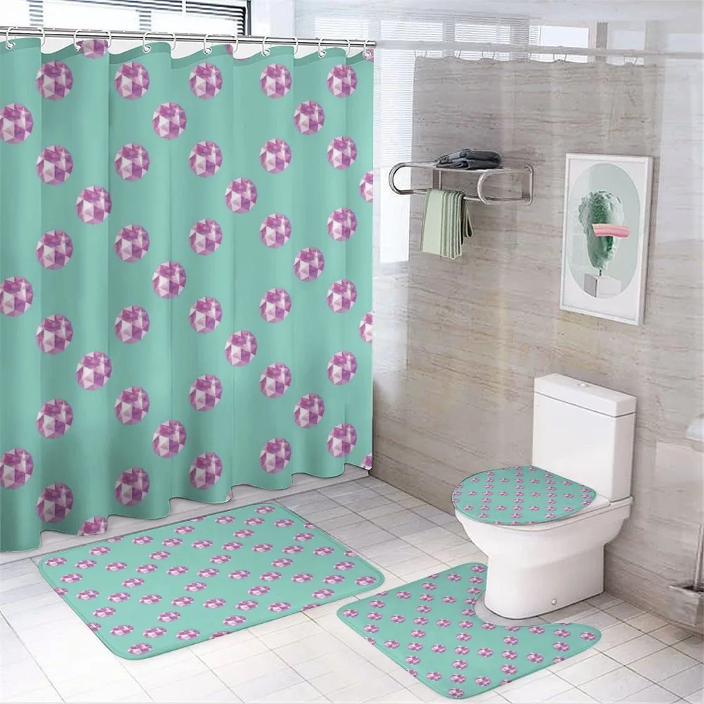 Realistic Gem Pattern — 4-Piece Bathroom Set preview