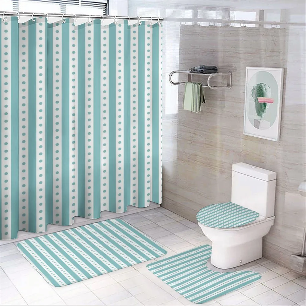 Retro Dots and Stripes — 4-Piece Bathroom Set preview
