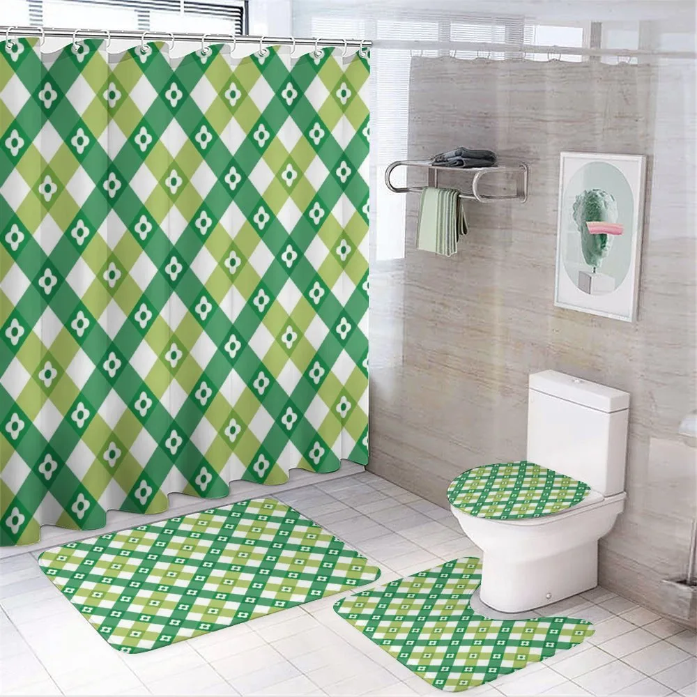 Striped Retro Old Motif 4-Piece Bathroom Set product video