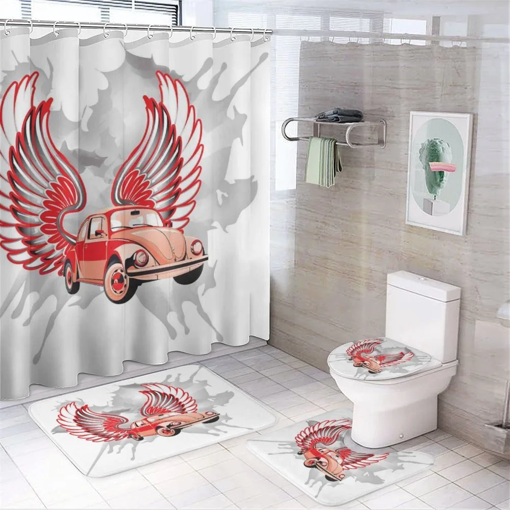 Vintage Car with Wings — 4-Piece Bathroom Set preview