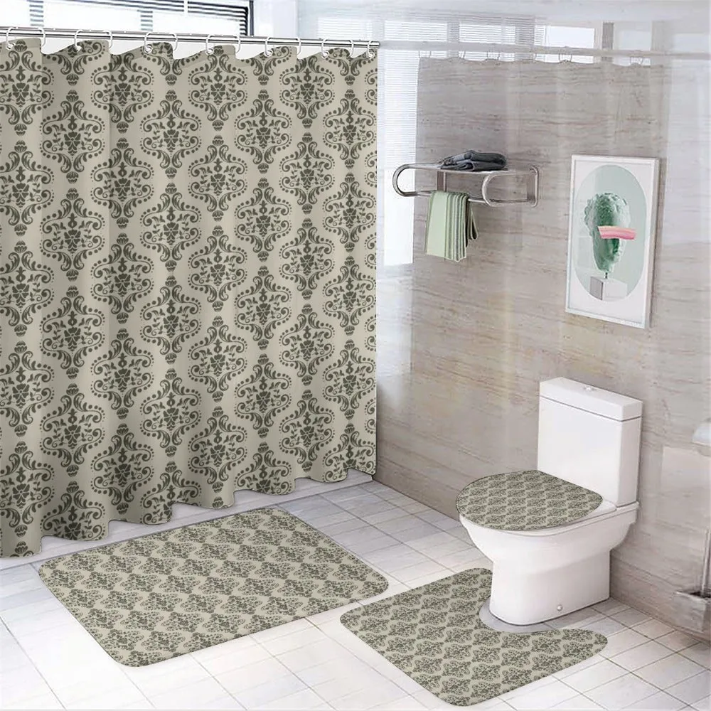 Damask Pattern Shapes — 4-Piece Bathroom Set preview