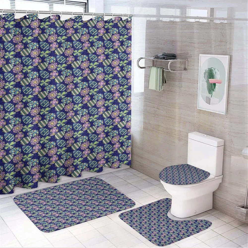 Repetitive Style Ornate Eggs — 4-Piece Bathroom Set preview