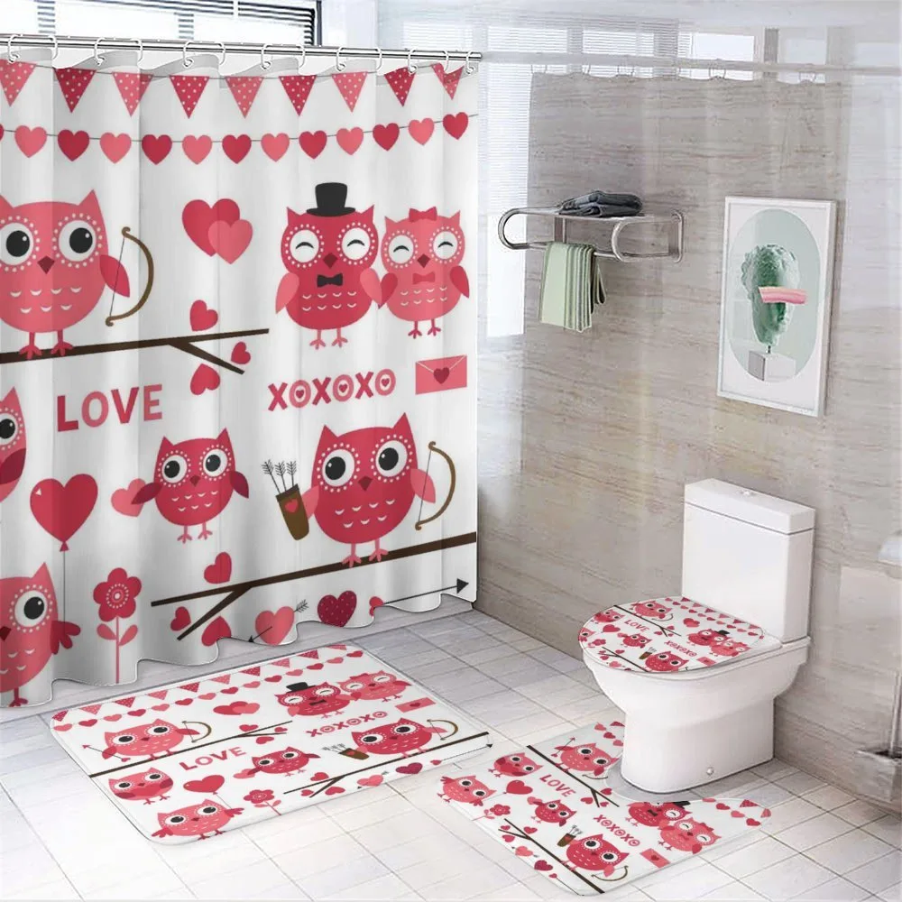 Romantic Owls Arrows — 4-Piece Bathroom Set preview