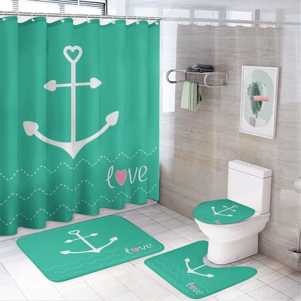 Anchor Heart Shapes — 4-Piece Bathroom Set preview