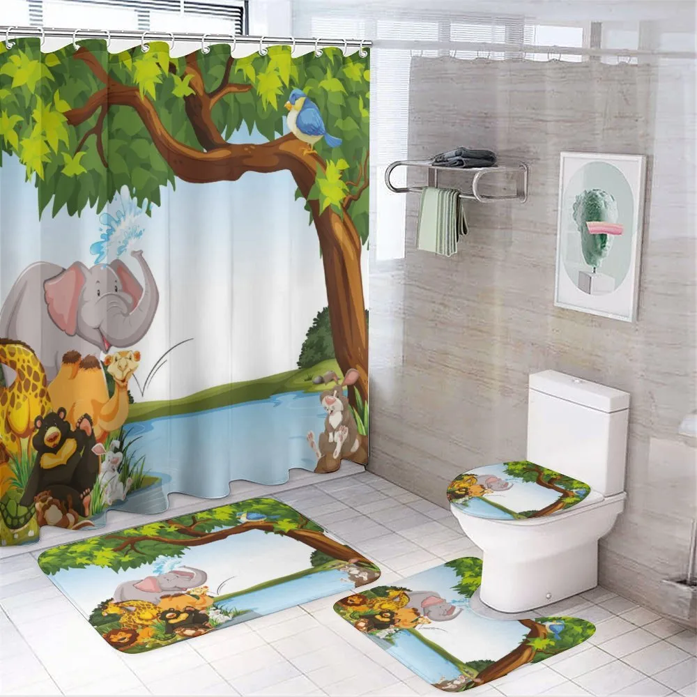 Cartoon Animals Funny — 4-Piece Bathroom Set preview