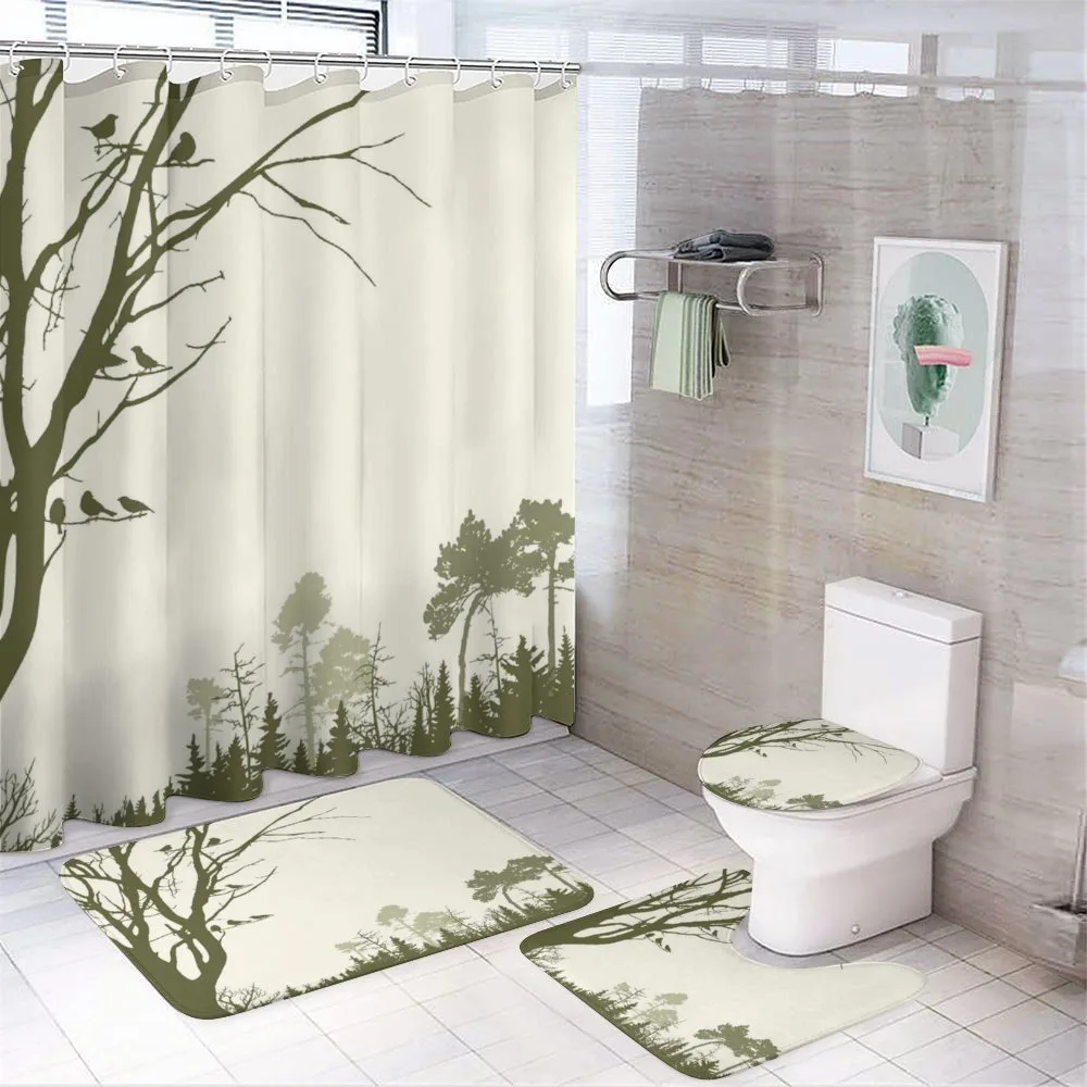 Forest Birds on Tree — 4-Piece Bathroom Set preview