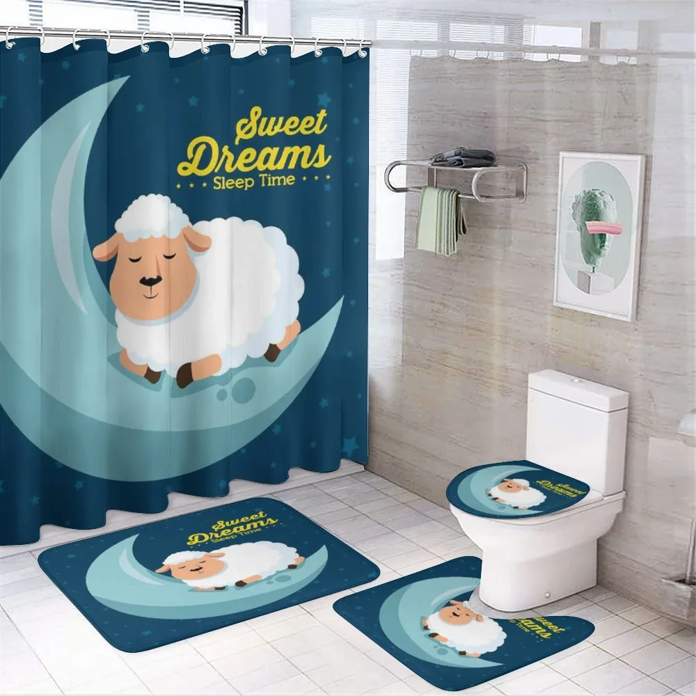 Night Sky Sheep — 4-Piece Bathroom Set preview