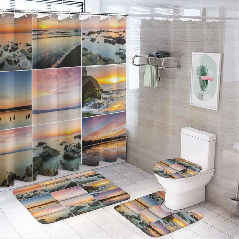 Ocean at Sea Sunset — 4-Piece Bathroom Set preview