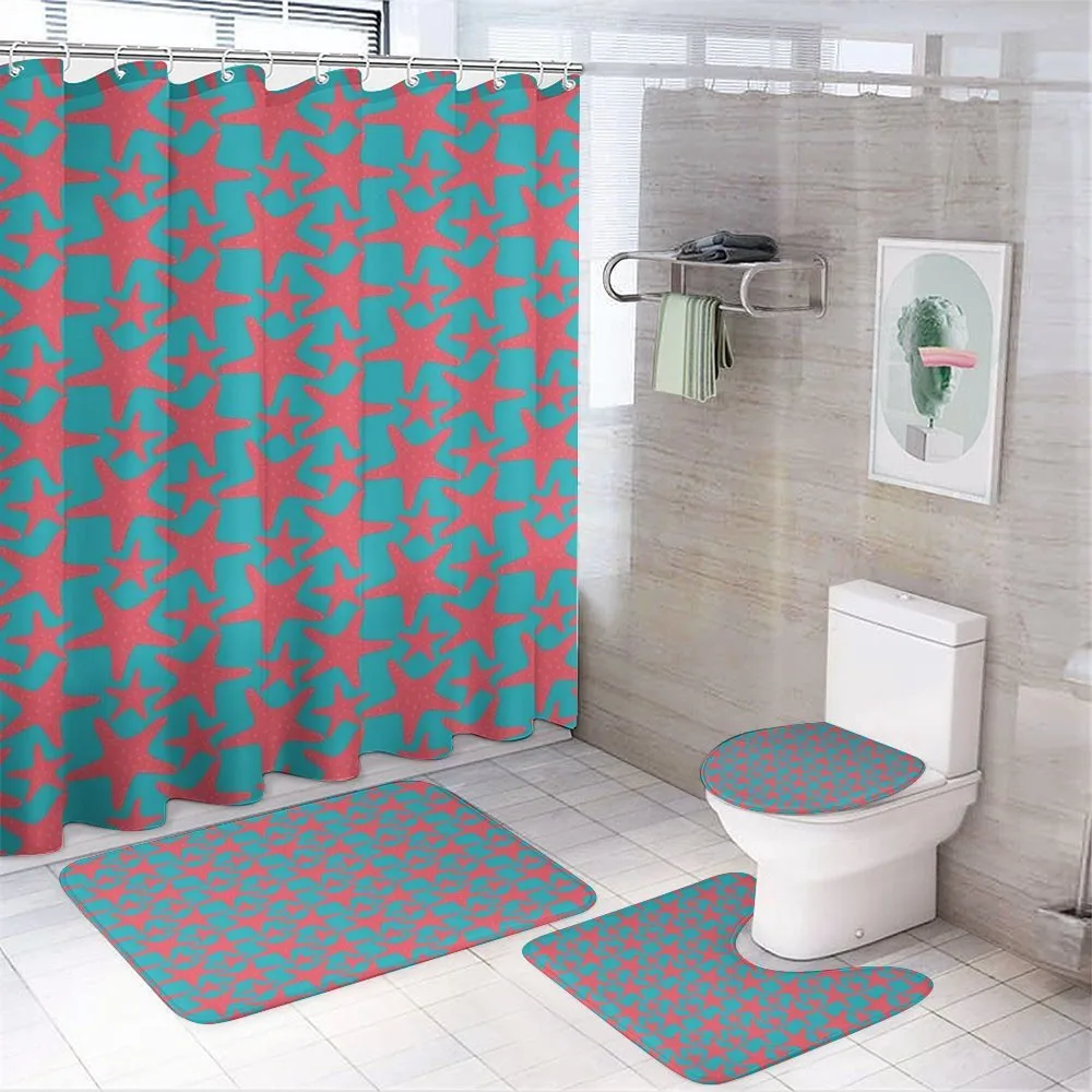 Starfishes Pattern — 4-Piece Bathroom Set preview