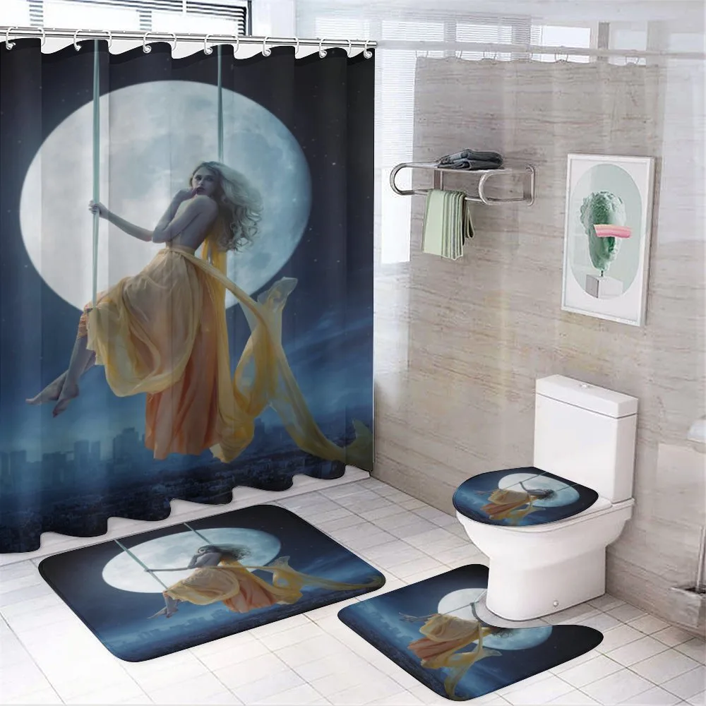 Swing in the Sky Moon — 4-Piece Bathroom Set preview