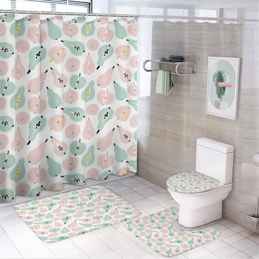 Apples Pears in Pastel Tones — 4-Piece Bathroom Set preview