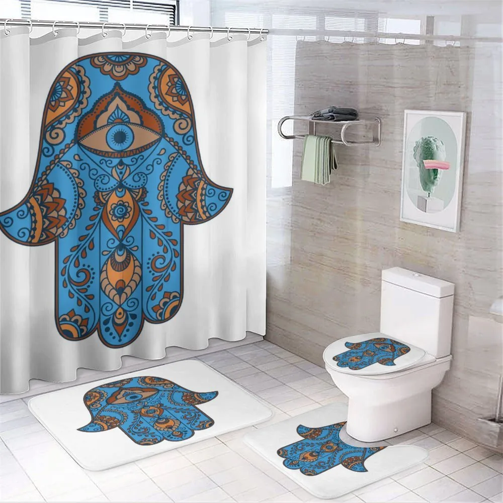 Curly Paisley Vintage Eye — 4-Piece Bathroom Set preview
