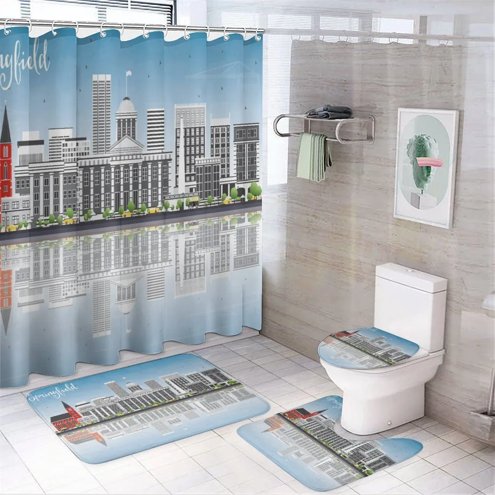 Modern Springfield Skyline — 4-Piece Bathroom Set preview