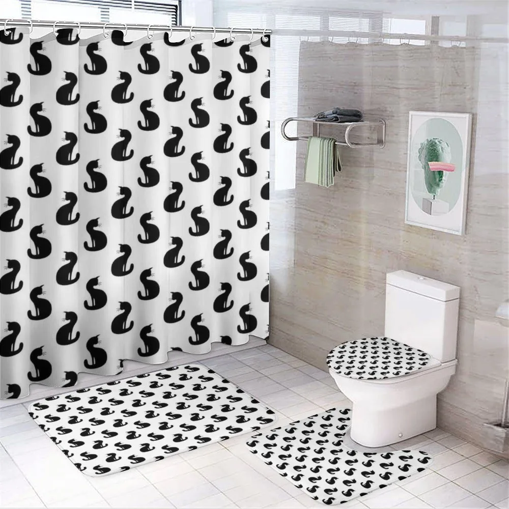 Silhouette of a Kitten — 4-Piece Bathroom Set preview