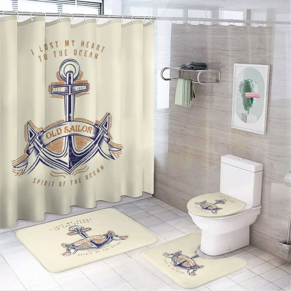 Vintage Style Anchor Sign — 4-Piece Bathroom Set preview
