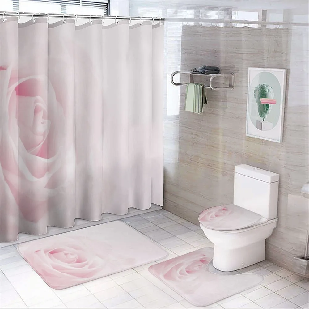 Close up Pink Flourish — 4-Piece Bathroom Set preview