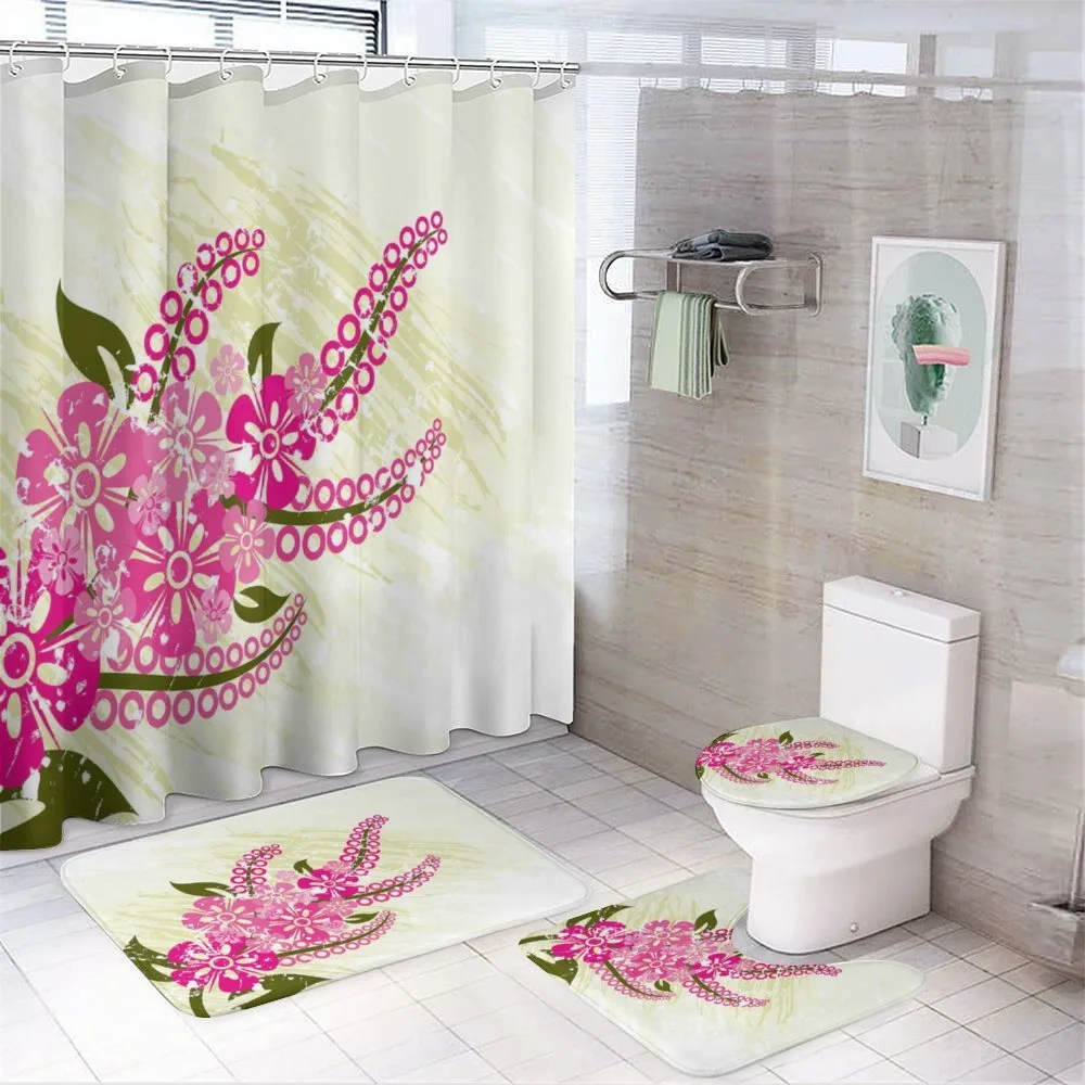 Grunge Blooms Leaves — 4-Piece Bathroom Set preview