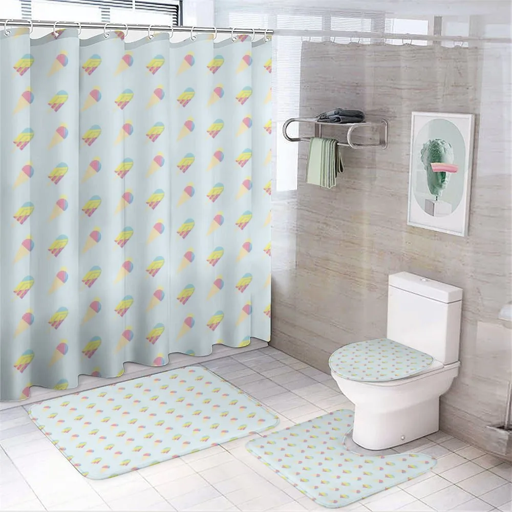 Pastel Hipster Summer 4-Piece Bathroom Set product video
