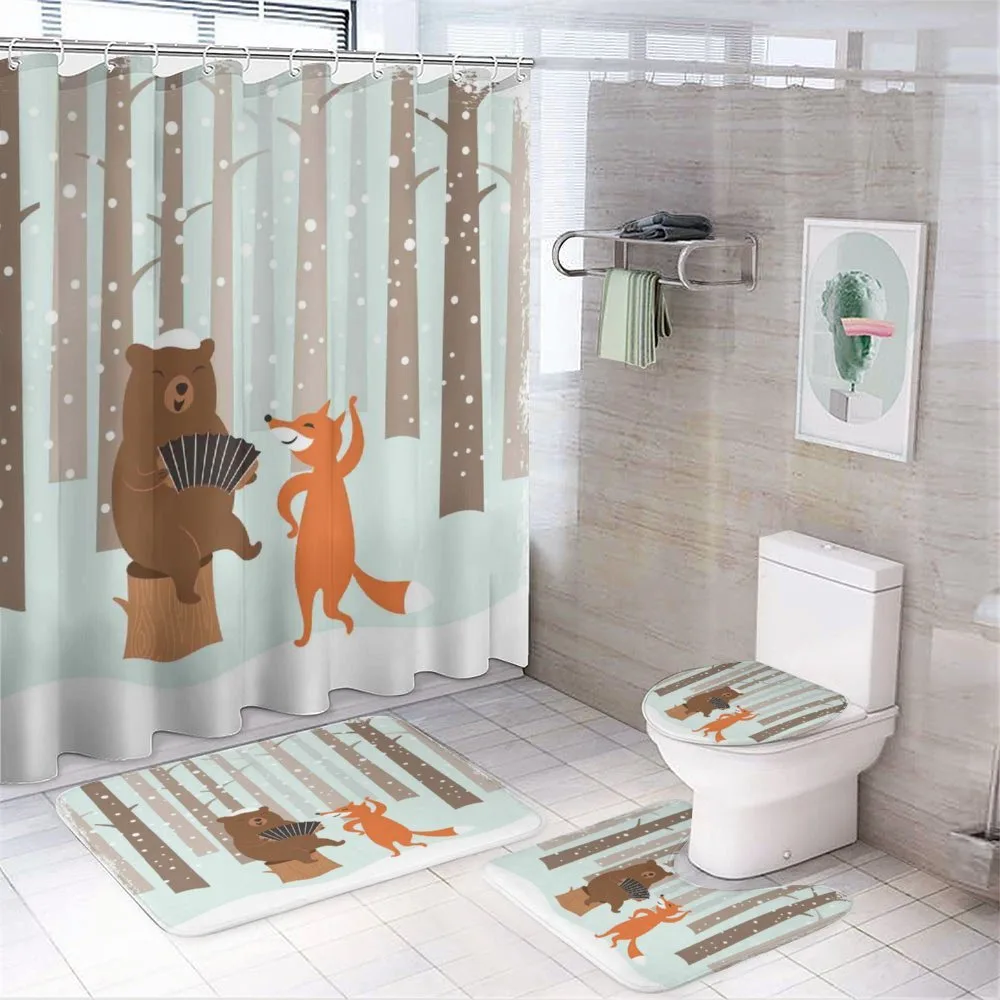 Bear with Accordion Fox — 4-Piece Bathroom Set preview