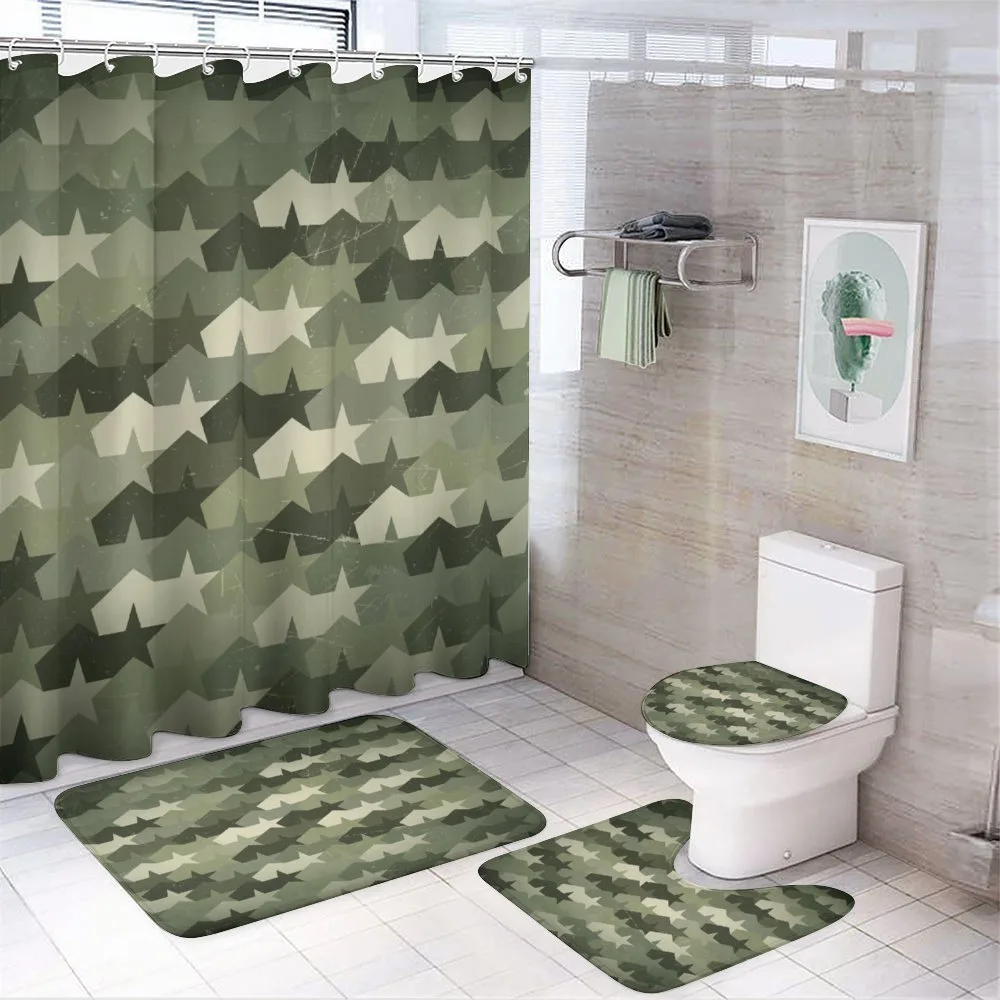 Mosaic Grunge Camo Worn — 4-Piece Bathroom Set preview