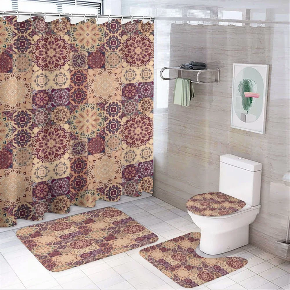 Ornate Ceramic Tiles — 4-Piece Bathroom Set preview