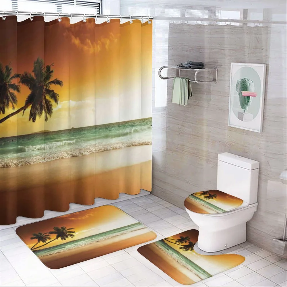 Palm Tree Exotic Beach — 4-Piece Bathroom Set preview