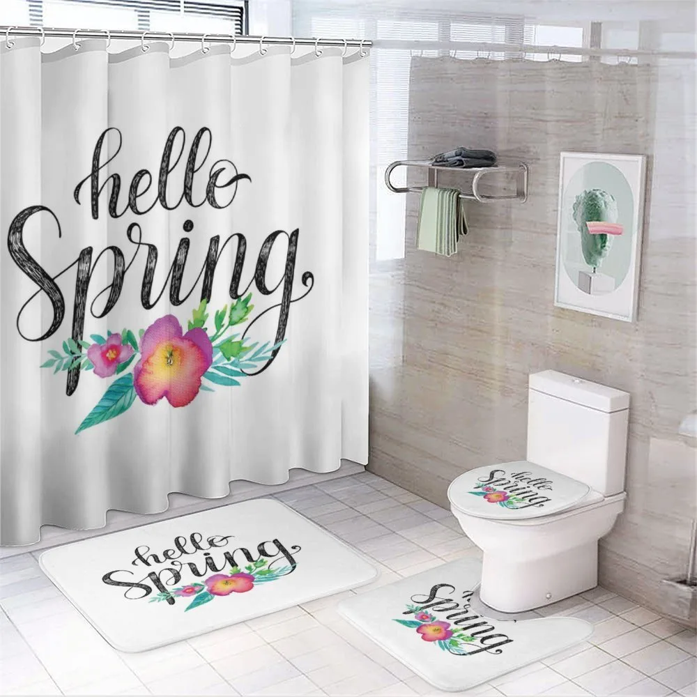 Springtime in Watercolors — 4-Piece Bathroom Set preview