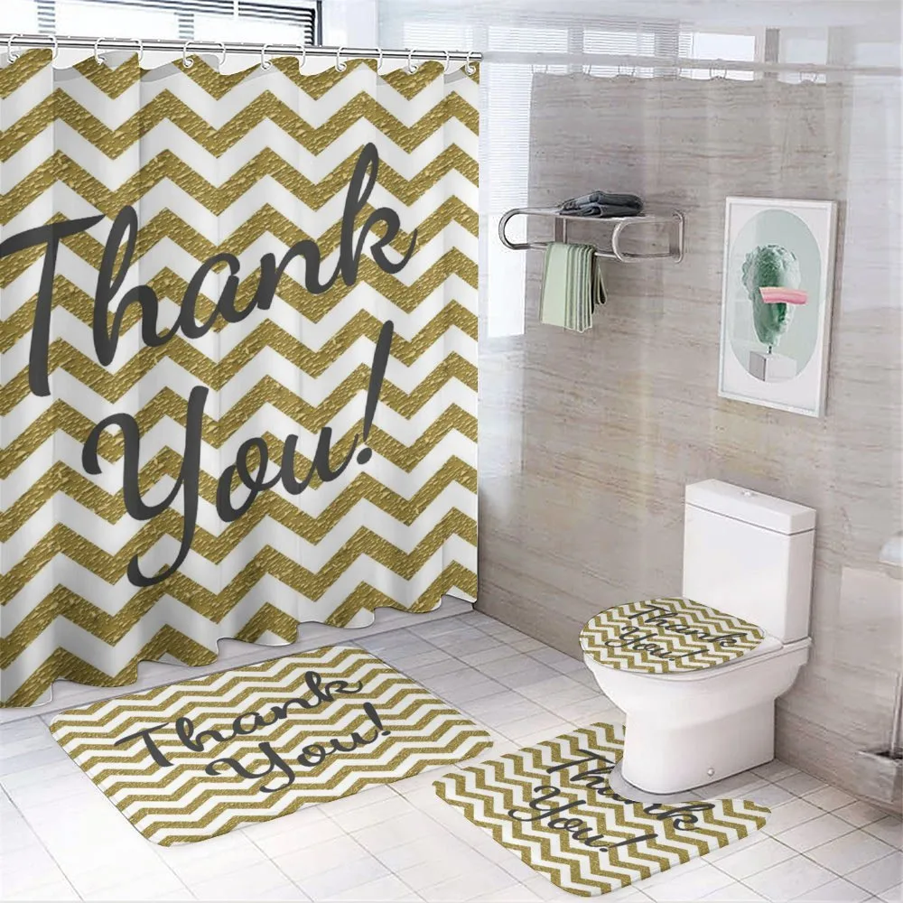 Thank You Words ZigZag — 4-Piece Bathroom Set preview