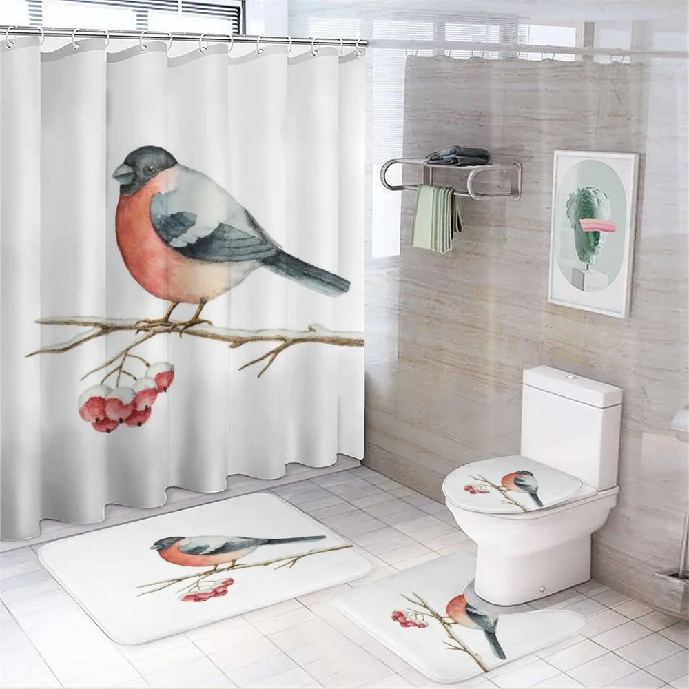 Wild Bird Watercolor — 4-Piece Bathroom Set preview