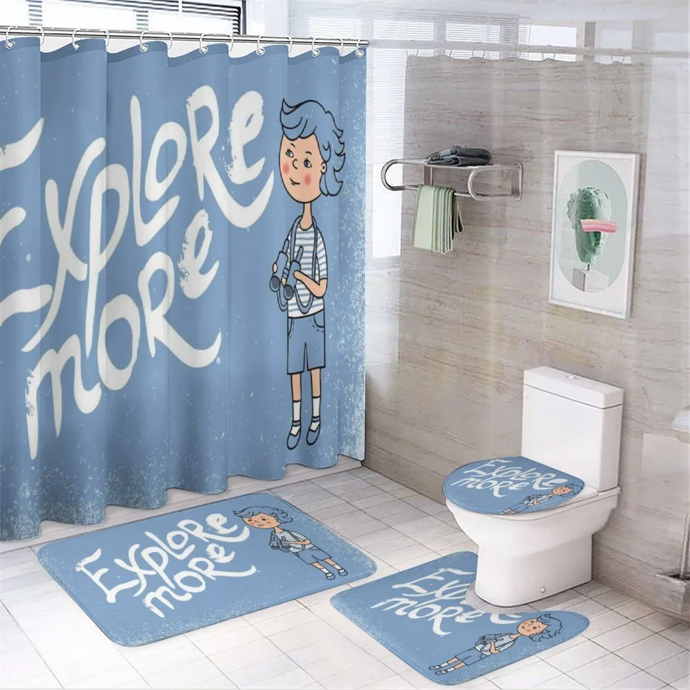 Boy with Binoculars — 4-Piece Bathroom Set preview