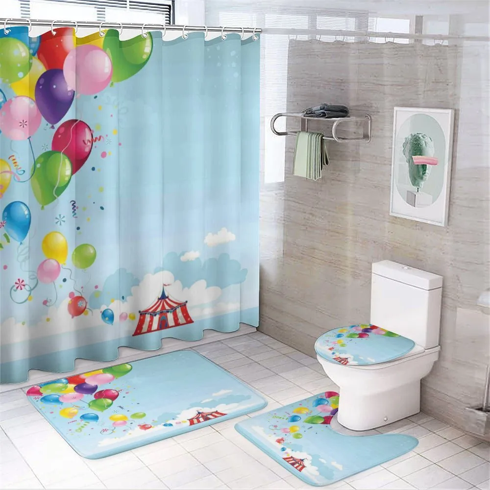 Carnival Tent Balloons — 4-Piece Bathroom Set preview
