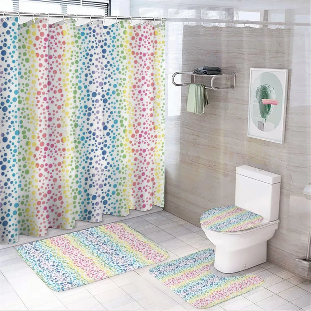 Circles in Wavy Shape — 4-Piece Bathroom Set preview
