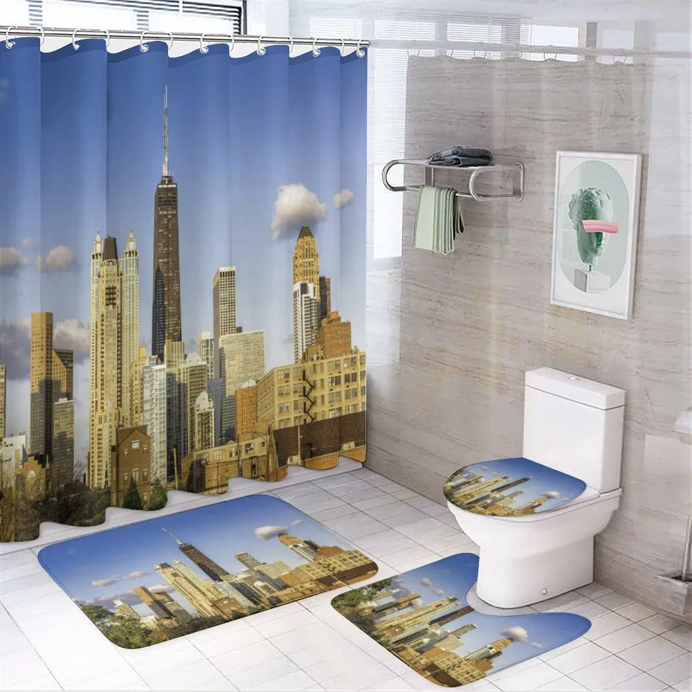 Downtown Chicago Panorama — 4-Piece Bathroom Set preview