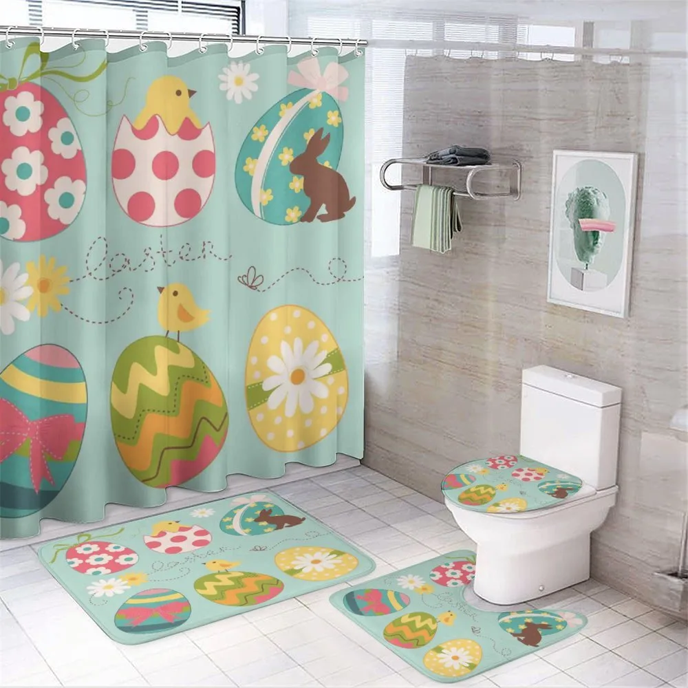 Flowers Zigzags Lines — 4-Piece Bathroom Set preview