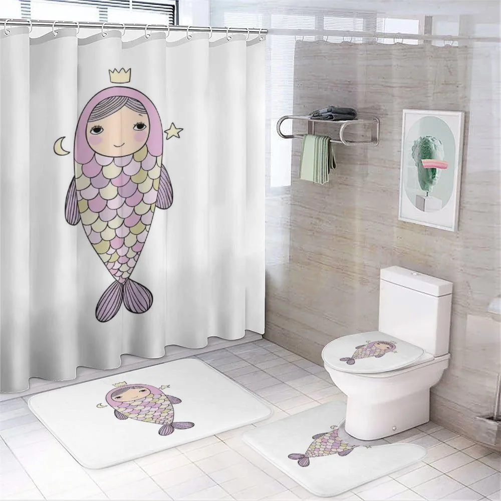 Girl in Fish Costume — 4-Piece Bathroom Set preview
