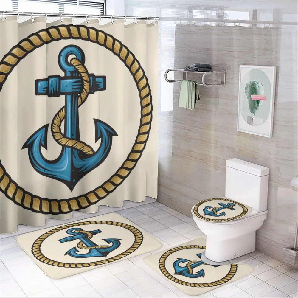 Sailor Emblem with Rope — 4-Piece Bathroom Set preview