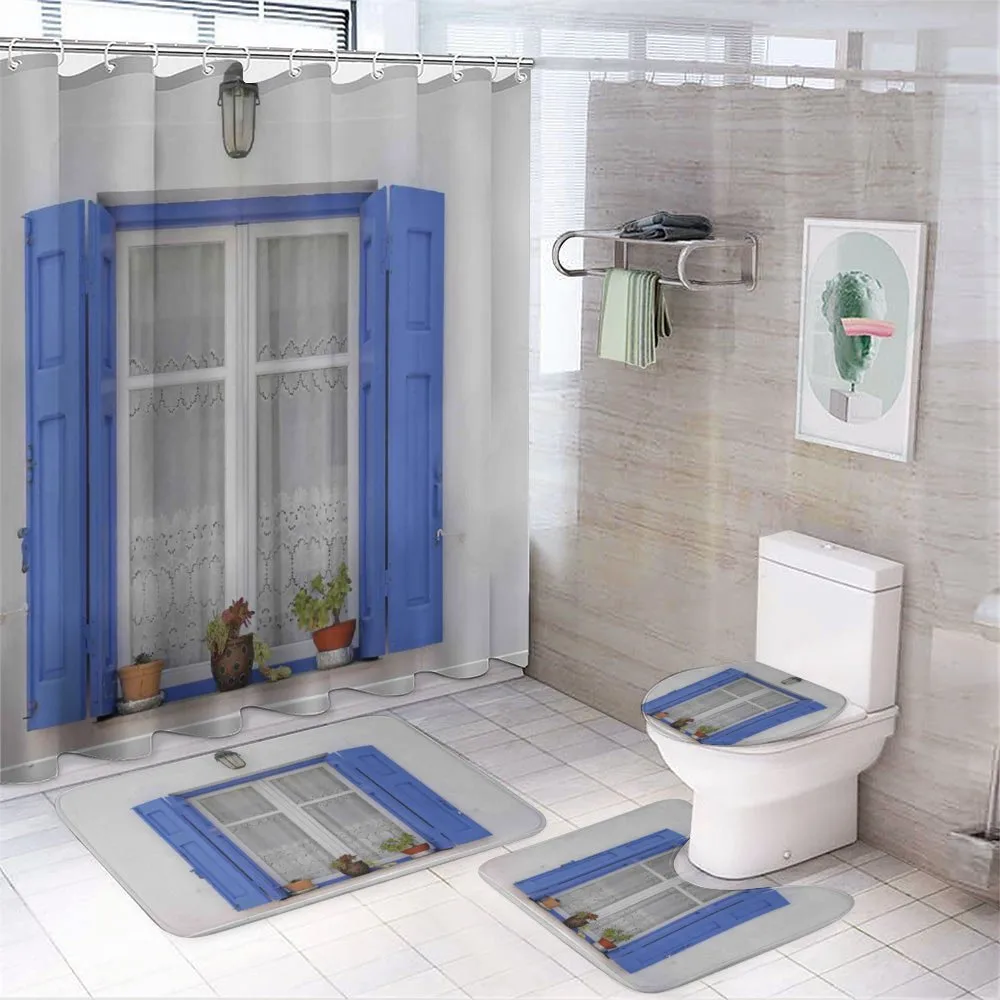 Shutters Flowers Window — 4-Piece Bathroom Set preview