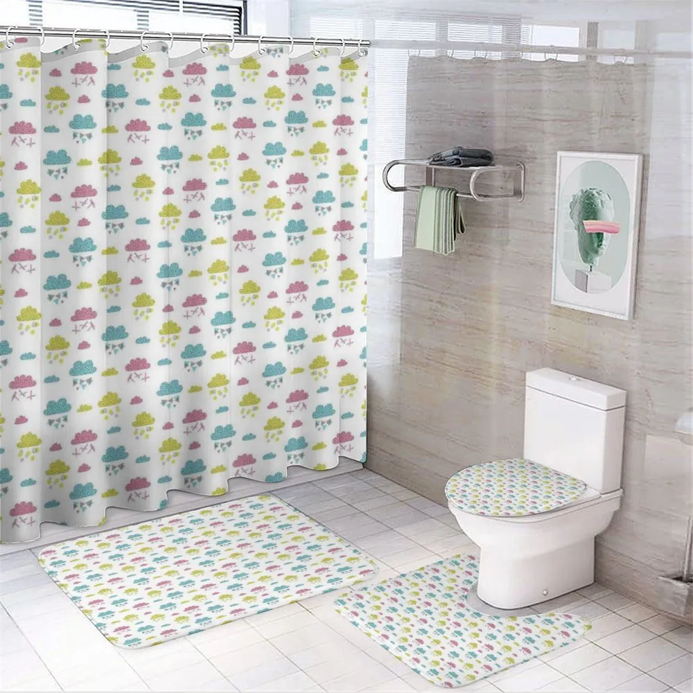 Stripes Dots Circles Triangle — 4-Piece Bathroom Set preview
