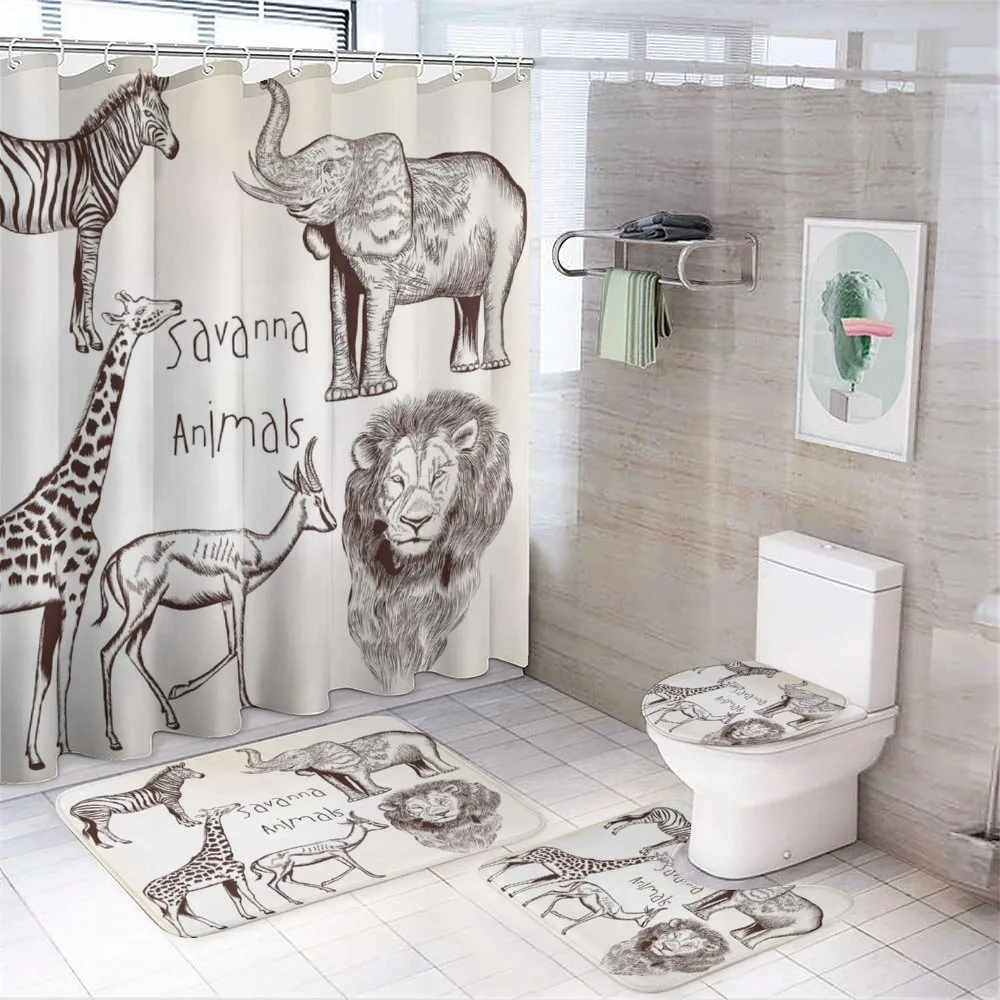 Wild Lion Zebras — 4-Piece Bathroom Set preview